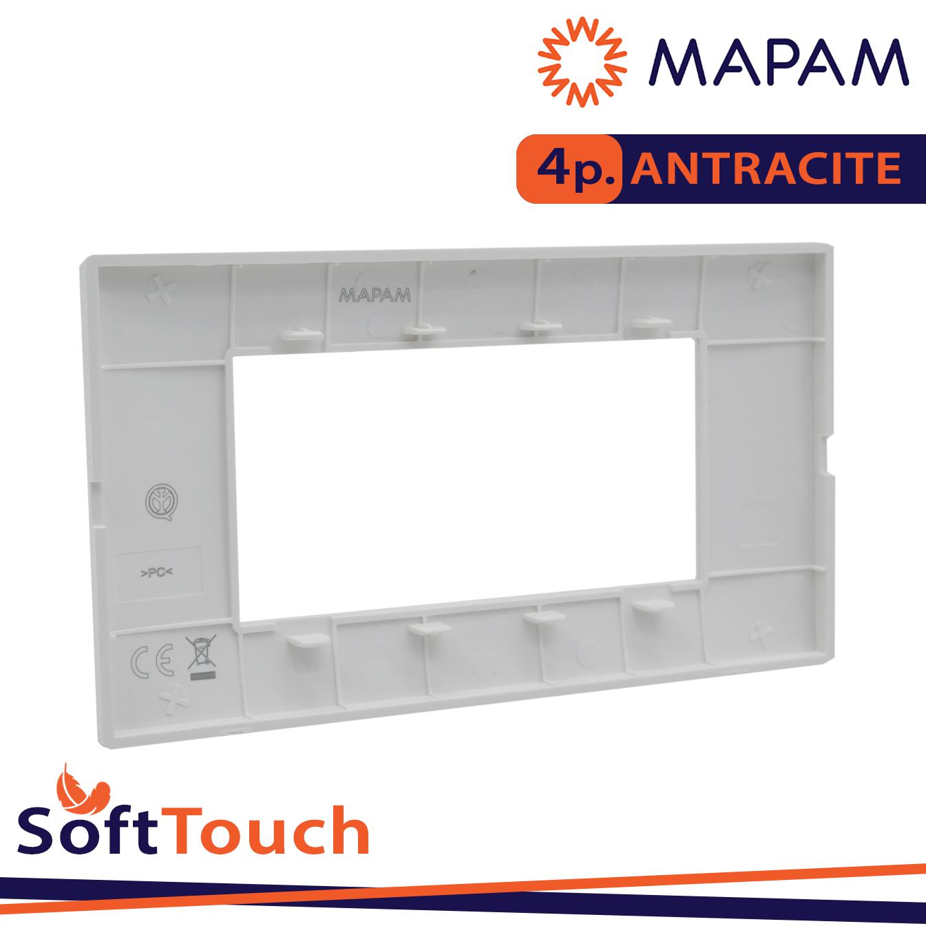 PLACCA SOFT-TOUCH GEM-T2 4P 6004ST-6 ANTRACITE