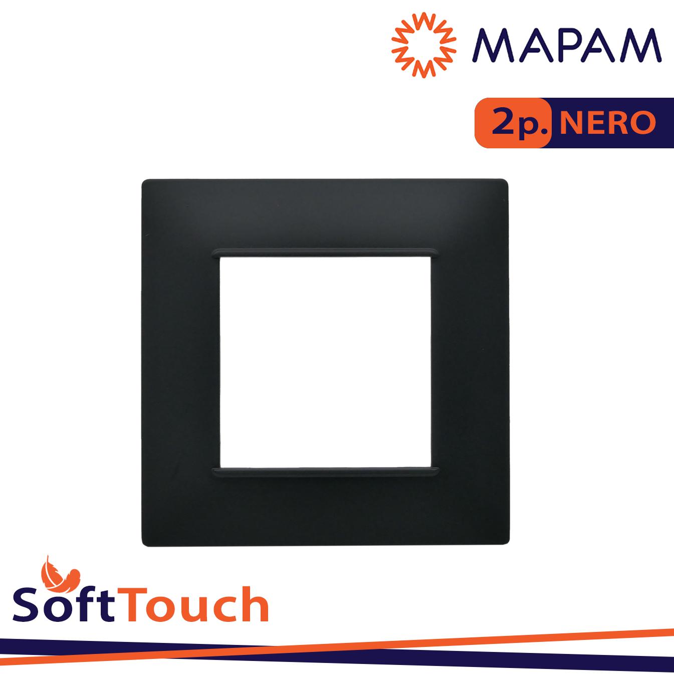 PLACCA SOFT-TOUCH GEM-T2 2P 6002ST-2 NERO