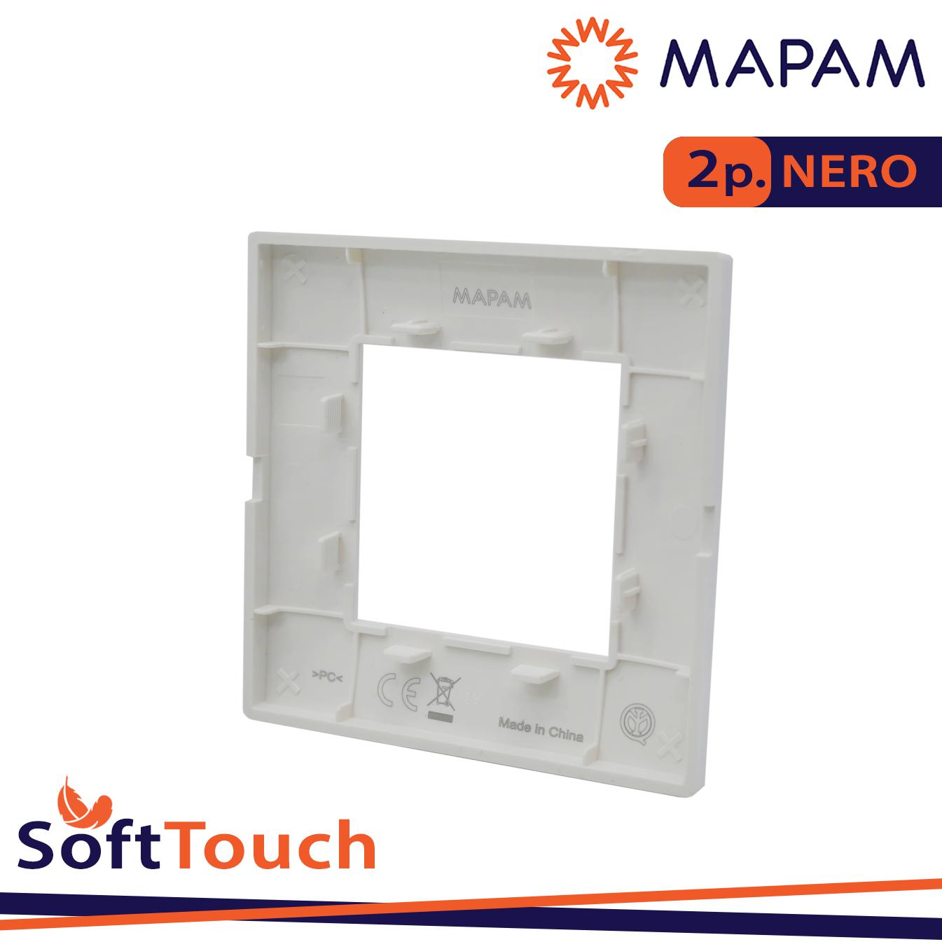 PLACCA SOFT-TOUCH GEM-T2 2P 6002ST-2 NERO