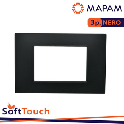 PLACCA SOFT-TOUCH GEM-T2 3P 6003ST-2 NERO