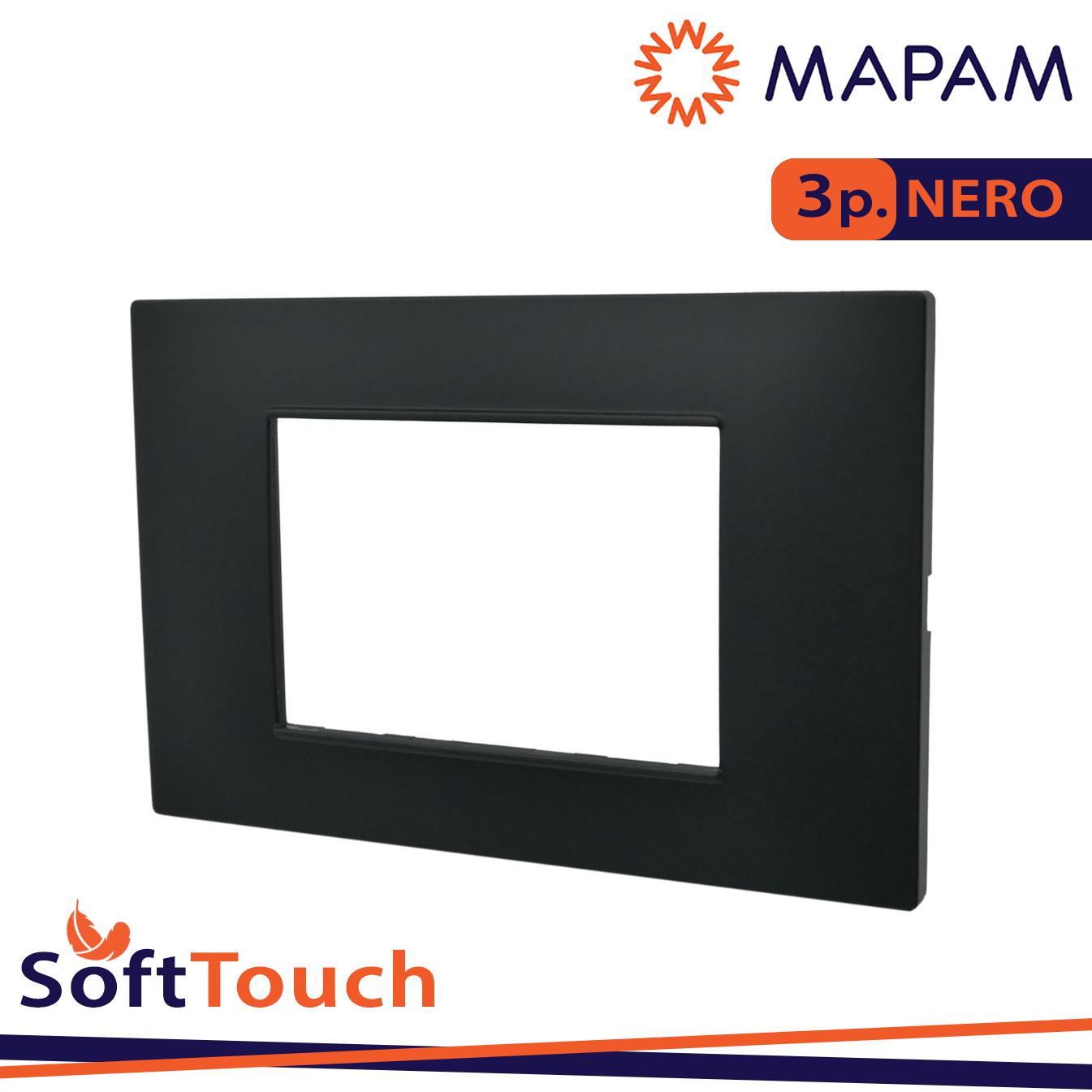 PLACCA SOFT-TOUCH GEM-T2 3P 6003ST-2 NERO