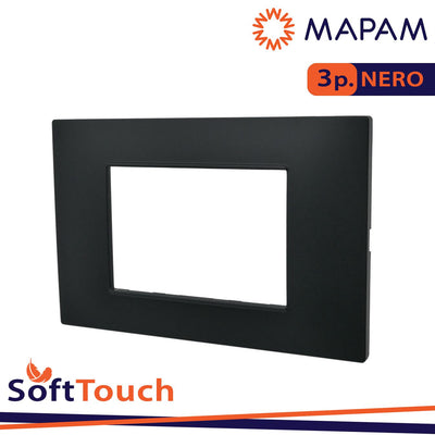 PLACCA SOFT-TOUCH GEM-T2 3P 6003ST-2 NERO