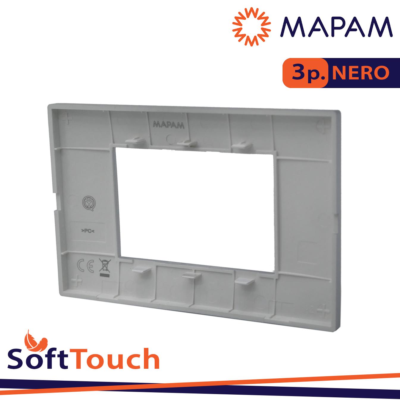 PLACCA SOFT-TOUCH 6003ST 3P    NERO GEM-T2