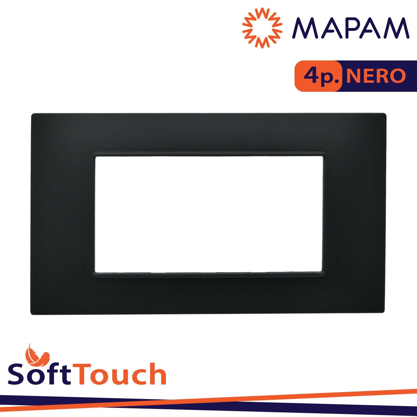 PLACCA SOFT-TOUCH GEM-T2 4P 6004ST-2 NERO