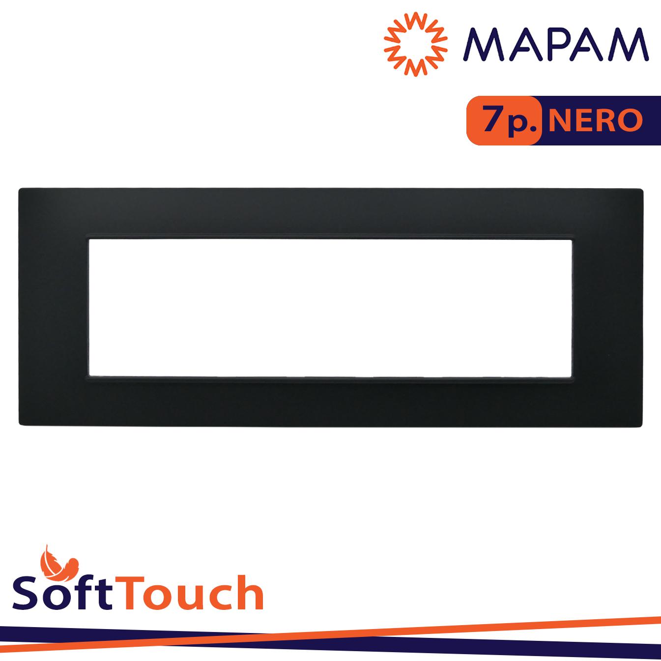 PLACCA SOFT-TOUCH GEM-T2 7P 6007ST-2 NERO