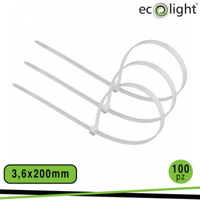 FASCETTA FERMACAVO 3,6X200MM BIANCO CONF.100PZ