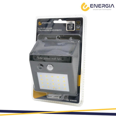 LAMPADA SOLARE CON SENSORE 3W  NERO