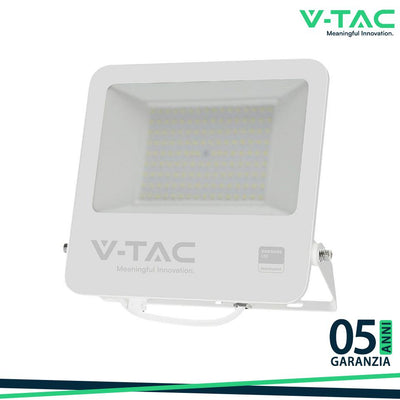 100W LED PROIETTORE SMD SAMSUNG CHIP 1M CAVO CORPO BIANCO VETRO SMERIGLIATO 4000K