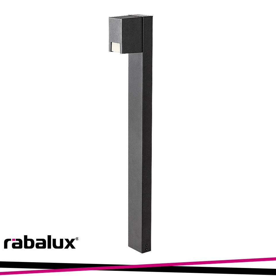 CERNON, OUTDOOR FLOOR LAMP, BLACK ALUMINIUM LAMP WITH WHITE