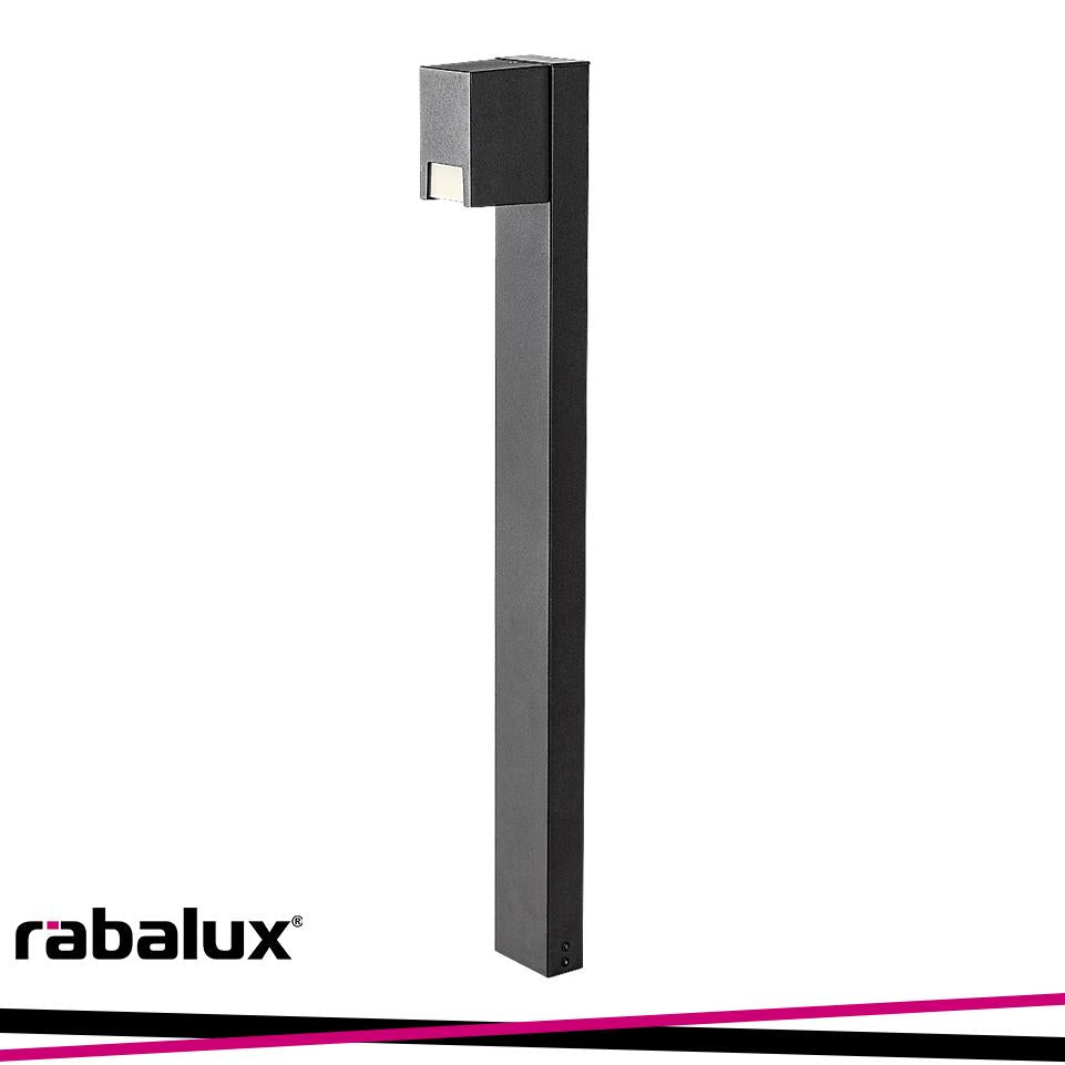 CERNON, OUTDOOR FLOOR LAMP, BLACK ALUMINIUM LAMP WITH WHITE