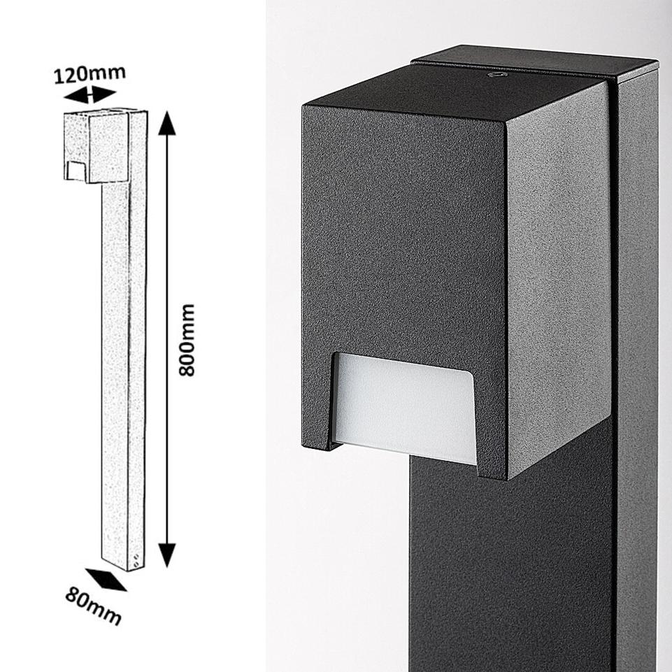 CERNON, OUTDOOR FLOOR LAMP, BLACK ALUMINIUM LAMP WITH WHITE