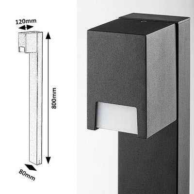 CERNON, OUTDOOR FLOOR LAMP, BLACK ALUMINIUM LAMP WITH WHITE