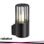 HAREN, OUTDOOR WALL LAMP, BLACK ALUMINIUM LAMP WITH TRANSPAR