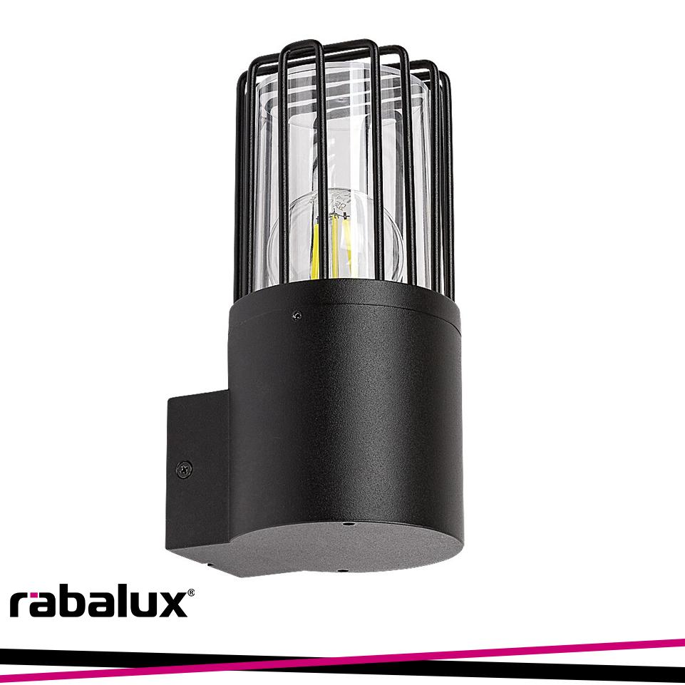 HAREN, OUTDOOR WALL LAMP, BLACK ALUMINIUM LAMP WITH TRANSPAR