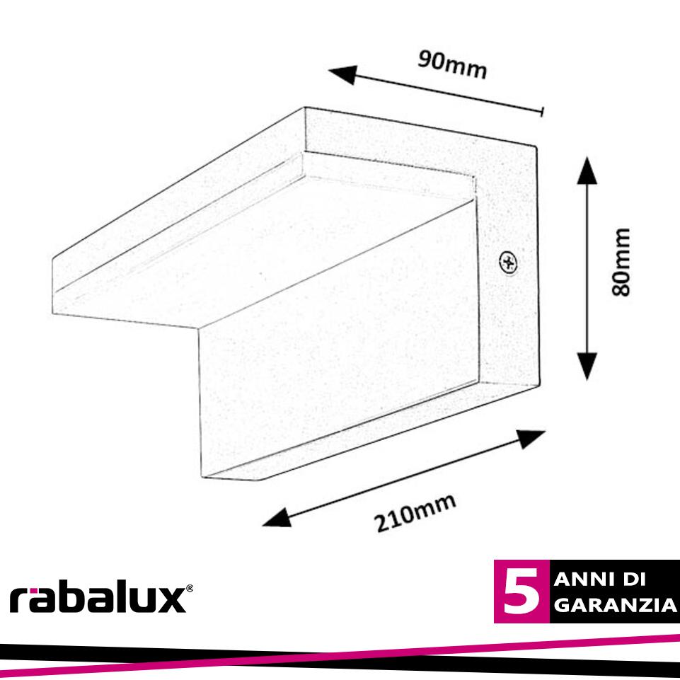 ZARAGOZA, OUTDOOR WALL LAMP, BLACK PLASTIC LAMP WITH WHITE P