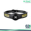 TORCIA LED COB FRONTALE 3W CON CINTURA E BATTERIA RICARICABILE USB C IP44