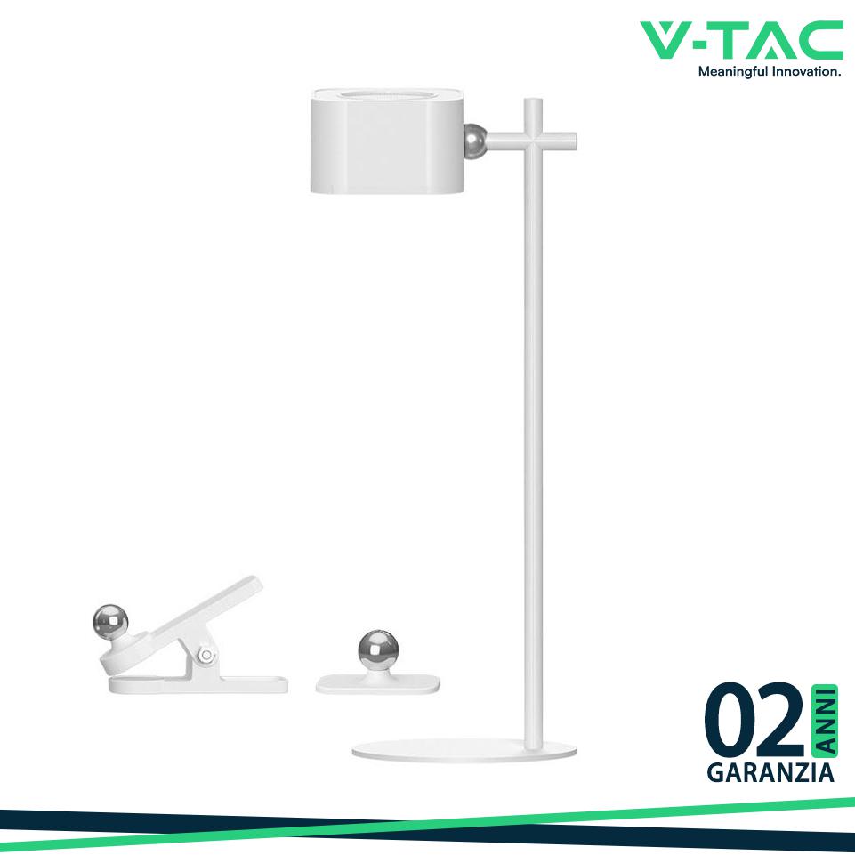 LAMPADA LED DA TAVOLO MAGNETICA 3W CON BATTERIA RICARICABILE USB C COLORE BIANCO TOUCH DIMMERABILE 3IN1