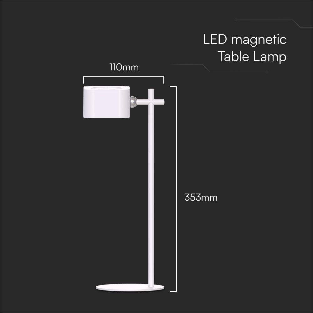 LAMPADA LED DA TAVOLO MAGNETICA 3W CON BATTERIA RICARICABILE USB C COLORE BIANCO TOUCH DIMMERABILE 3IN1
