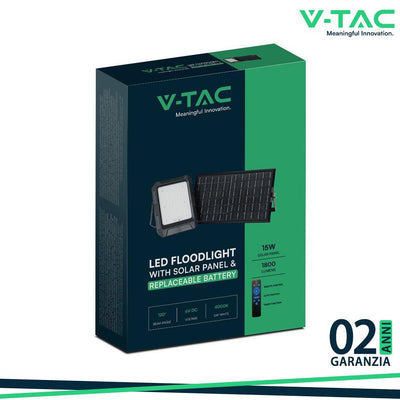 15W LED FARO SOLARE 3.7V 8AH BATTERIA 4000K