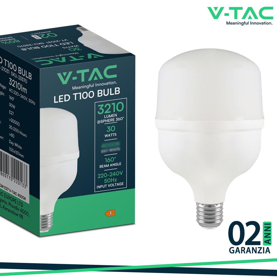 LED LAMPADINA 30W PLASTICA T100 6500K