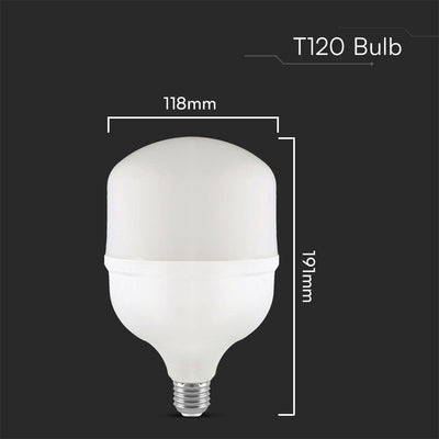 LED LAMPADINA 40W PLASTICA T120 6500K E27 CON E40 RING