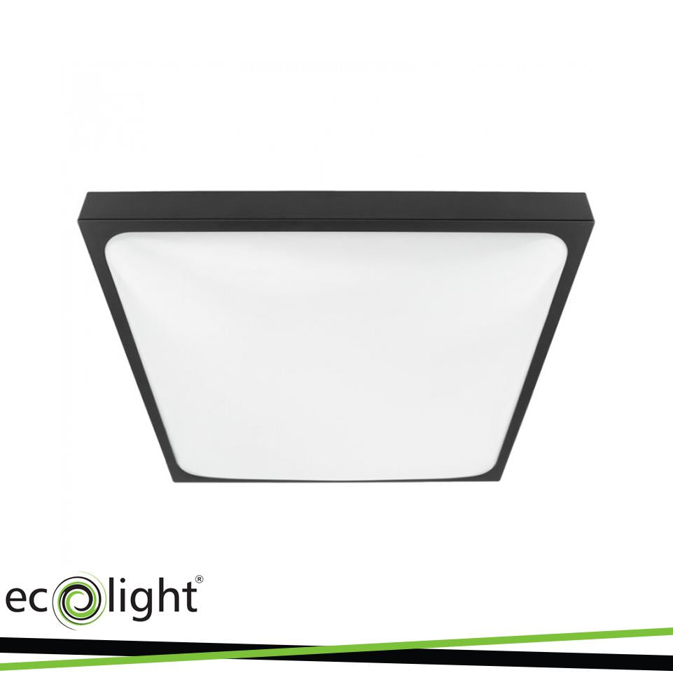 DOME LIGHT 2XE27 QUADRATO NERO