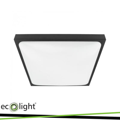 DOME LIGHT 2XE27 QUADRATO NERO