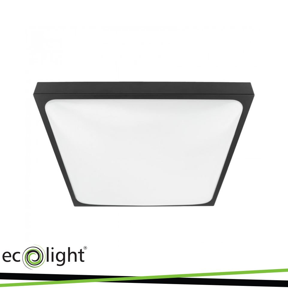 DOME LIGHT 2XE27 QUADRATO NERO