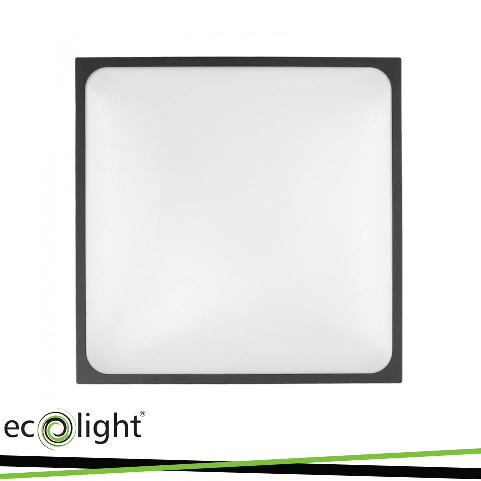 DOME LIGHT 2XE27 QUADRATO NERO