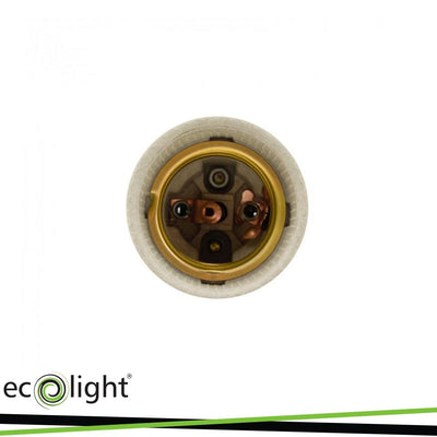 PRESA E27 IN CERAMICA CON SUPPORTO