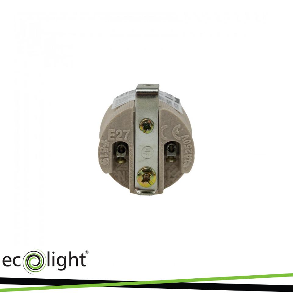 PRESA E27 IN CERAMICA CON SUPPORTO