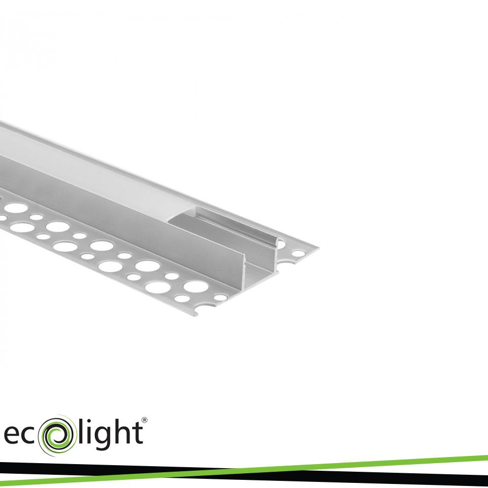 PROFILO ANODIZZATO DA SUPERFICE GN02 + PARALUME OPALINO 2MT