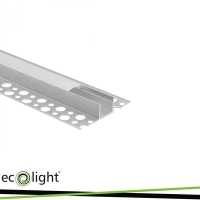 PROFILO ANODIZZATO DA SUPERFICE GN02 + PARALUME OPALINO 2MT