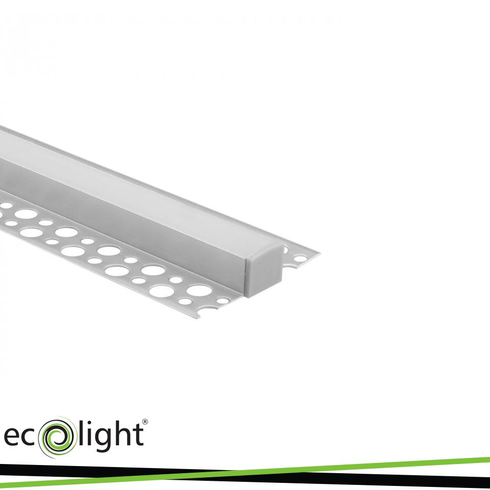 PROFILO ANODIZZATO DA SUPERFICE GN02 + PARALUME OPALINO 2MT