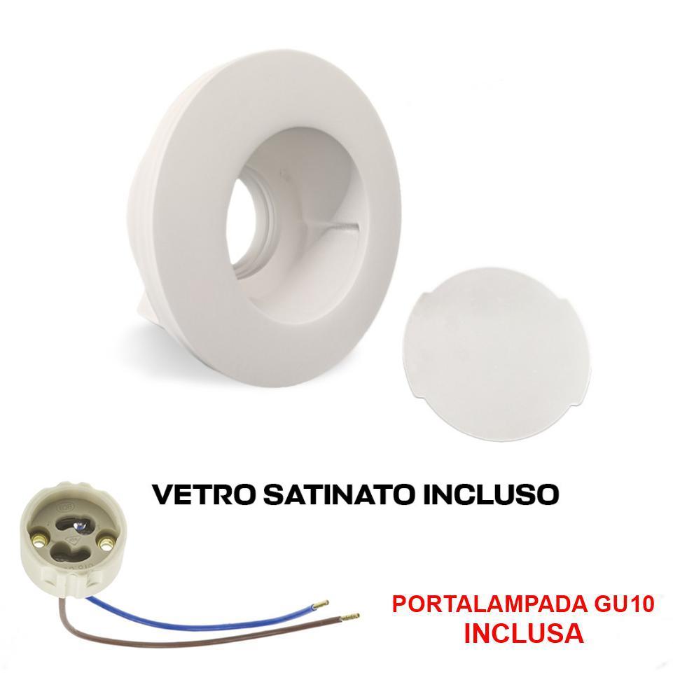 FARETTO IN GESSO VERNICIAB. 120MM ROTONDO HOLDER GU10 INCLUS