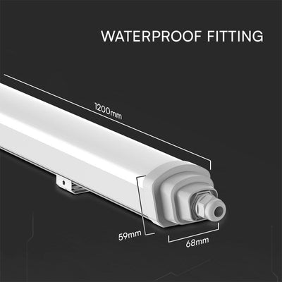 LED PLAFONIERA IMPERMEABILE SAMSUNG CHIP GT SERIES 1200MM 36W 4000K 120LM/W CONNESSIONE RAPIDA