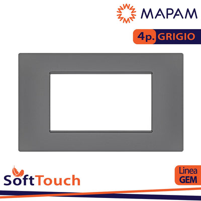 PLACCA SOFT-TOUCH GEM-T2 4P 6004ST-8 GRIGIO