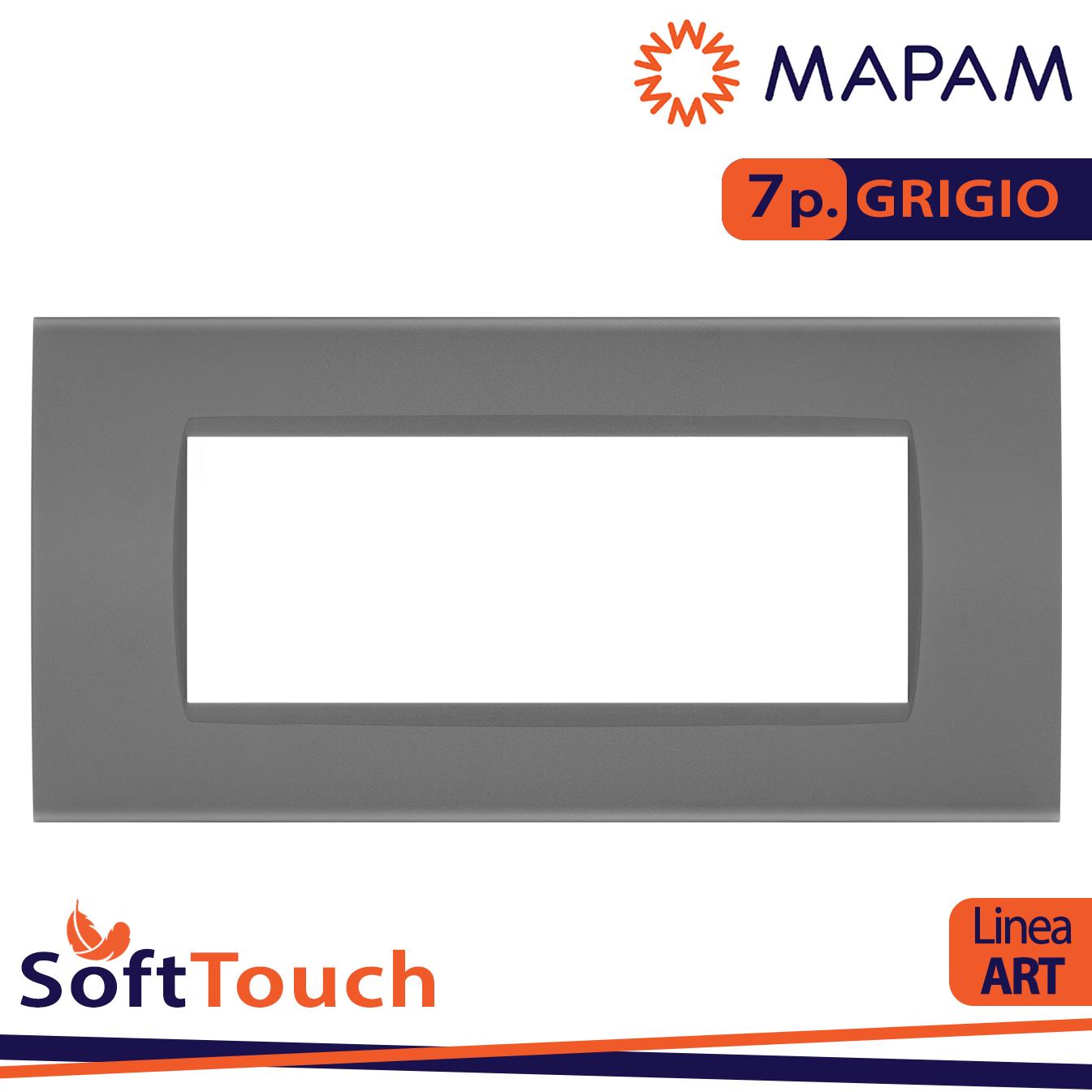 PLACCA SOFT-TOUCH ART-T1 7P 8007ST-8 GRIGIO