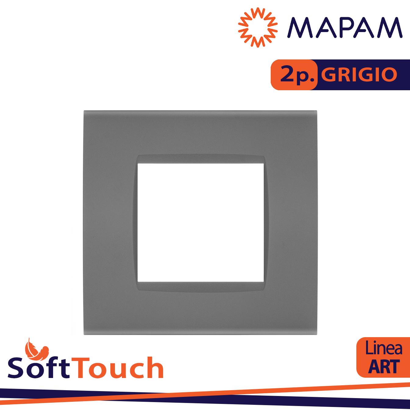 PLACCA SOFT-TOUCH ART-T1 2P 8002ST-8 GRIGIO