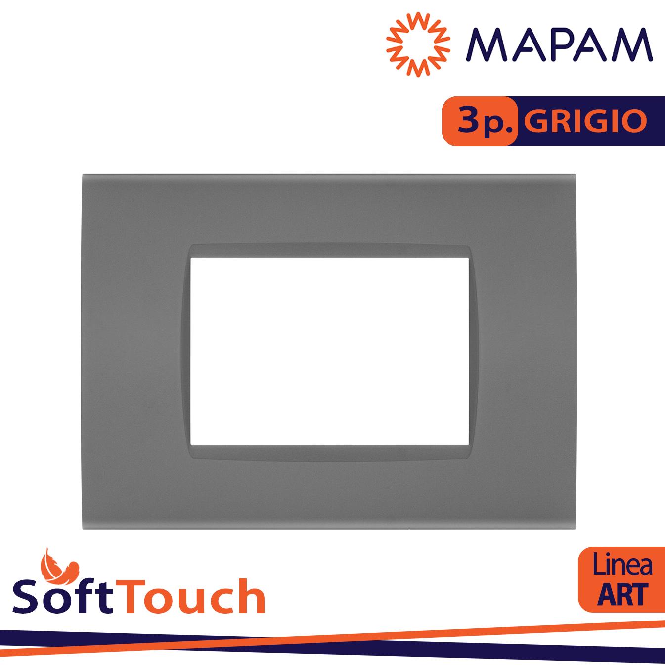 PLACCA SOFT-TOUCH ART-T1 3P 8003ST-8 GRIGIO