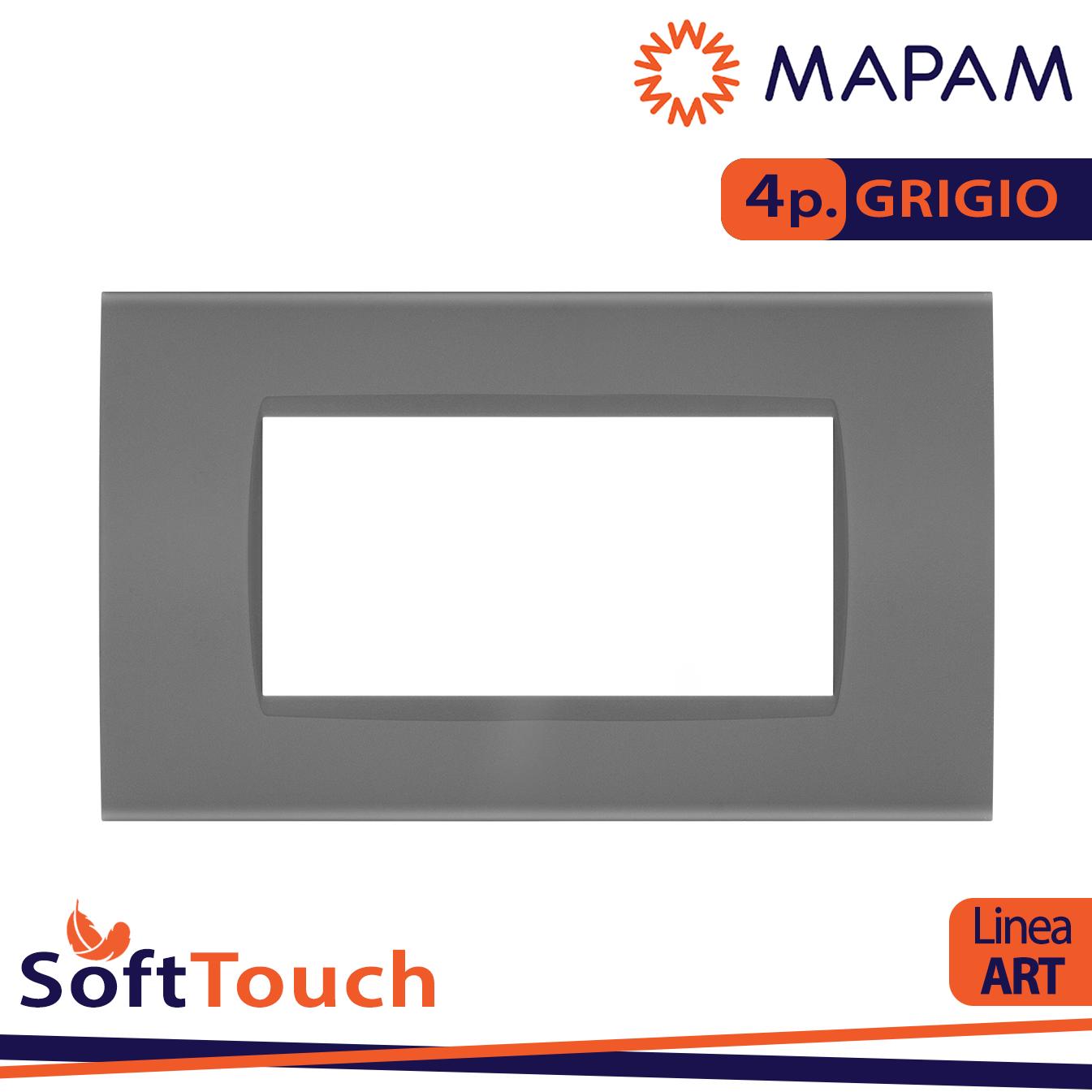 PLACCA SOFT-TOUCH ART-T1 4P 8004ST-8 GRIGIO