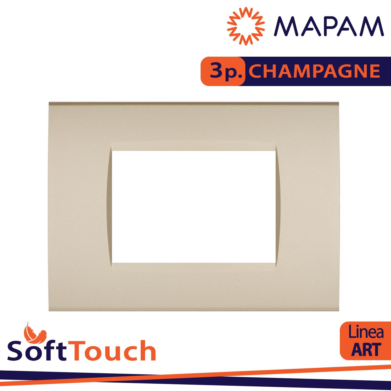 PLACCA SOFT-TOUCH ART-T1 3P 8003ST-5 CHAMPAGNE