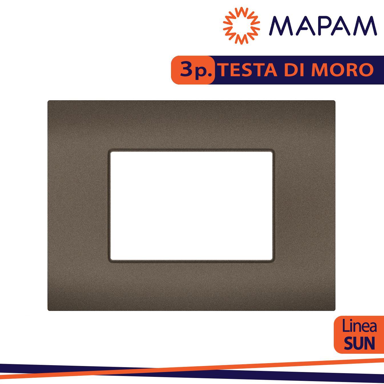 PLACCA TECNOPOLIMERO SUN-T5 3P R9003-7 TESTA DI MORO