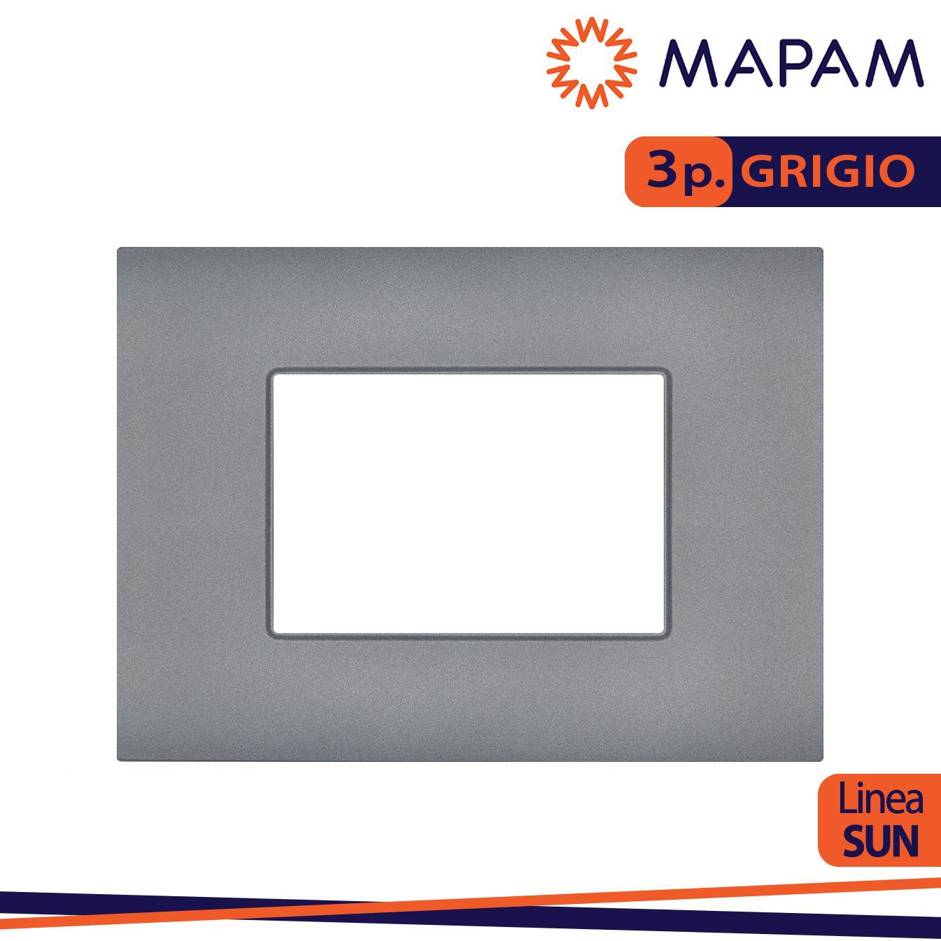 PLACCA TECNOPOLIMERO SUN-T5 3P R9003-8 GRIGIO