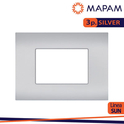 PLACCA TECNOPOLIMERO SUN-T5 3P R9003-9 SILVER