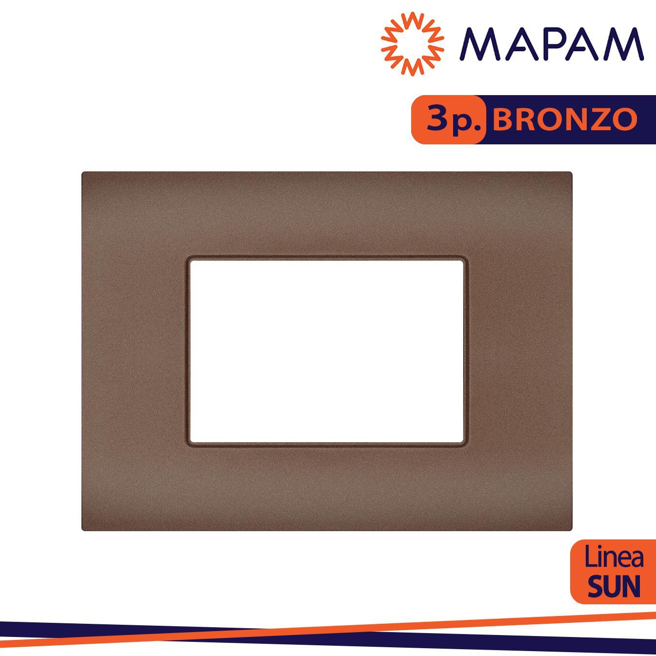 PLACCA TECNOPOLIMERO SUN-T5 3P R9003-14 BRONZO