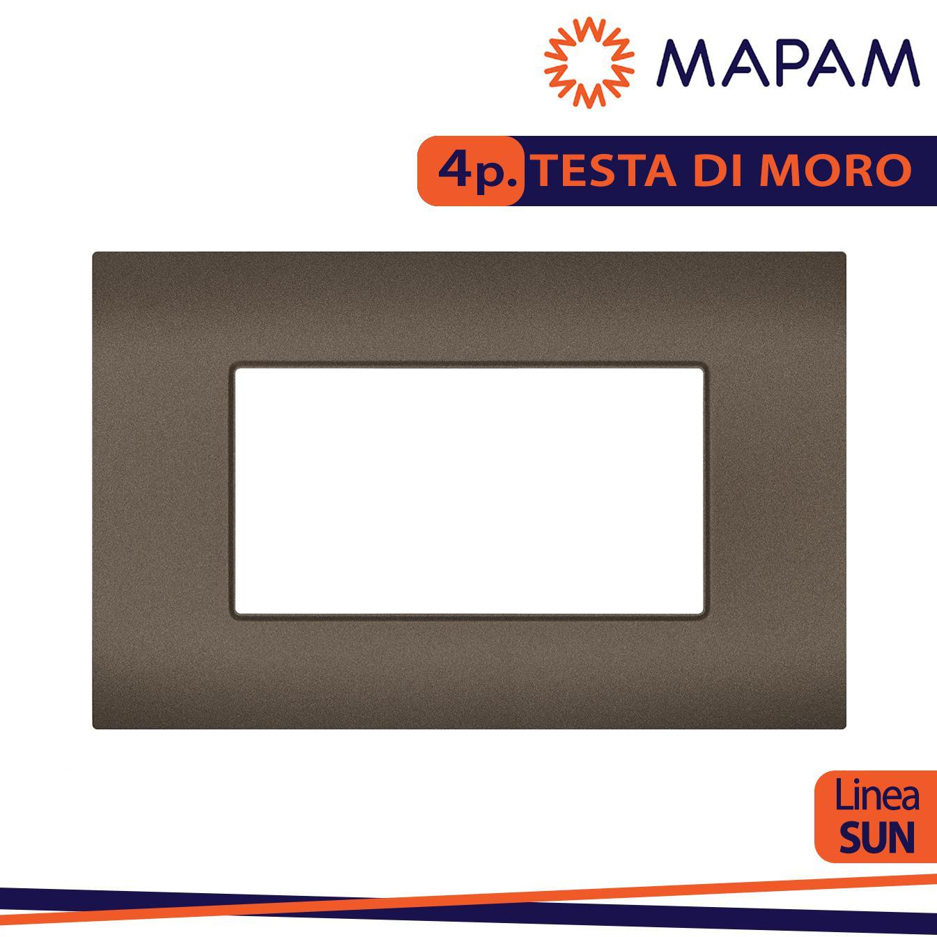 PLACCA TECNOPOLIMERO SUN-T5 4P R9004-7 TESTA DI MORO