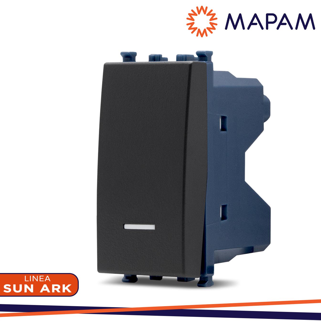 PULSANTE UNIPOLARE SPIA SUN-T5 965N NERO