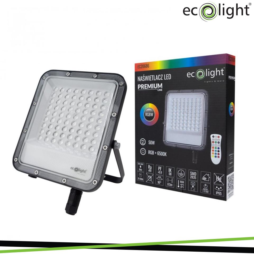 PROIETTORE LED 50W RGB + 6500K IP65