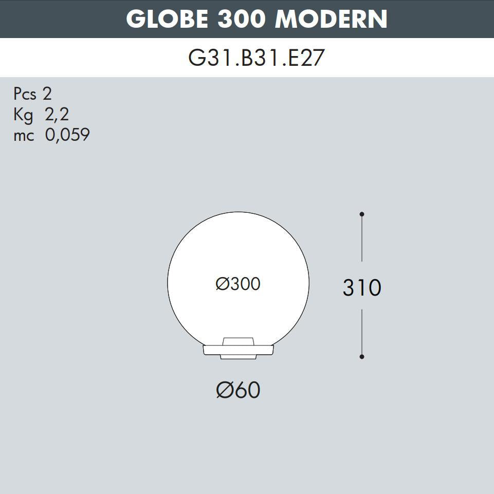 G300 BASE MODERNA BIANCO TRASPARENTE E27
